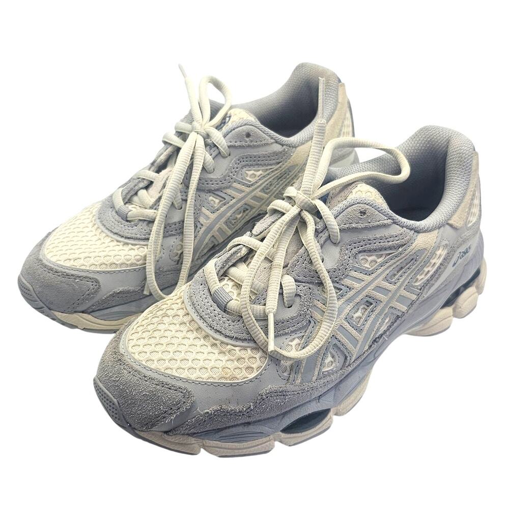 Asics Ivory Mid Gray Blue Sport Style Gel-NYC Sporty Casual Sneaker - Picture 4 of 10